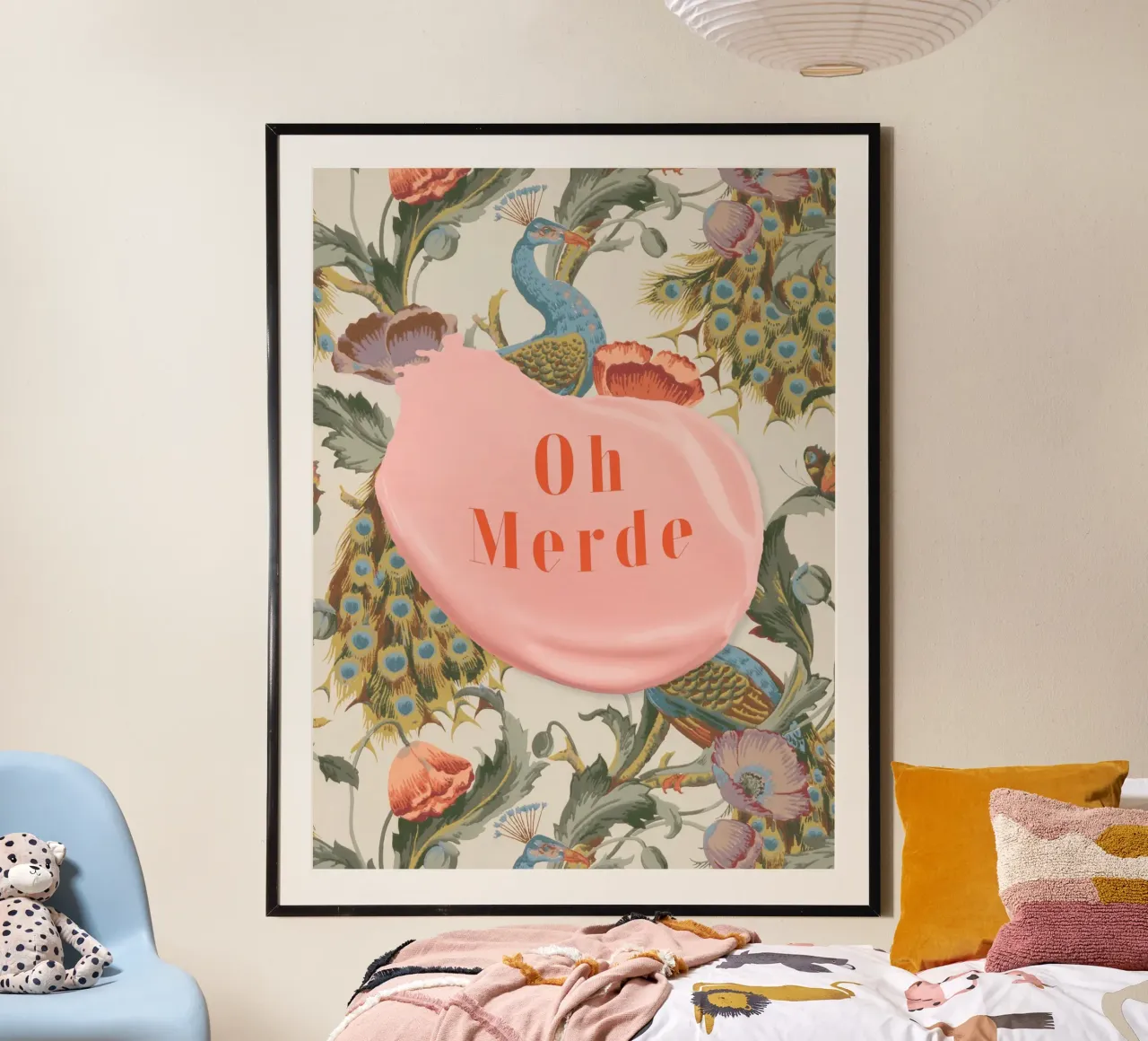 Oh Merde poster con telaio in plastica da Dagmar Pels