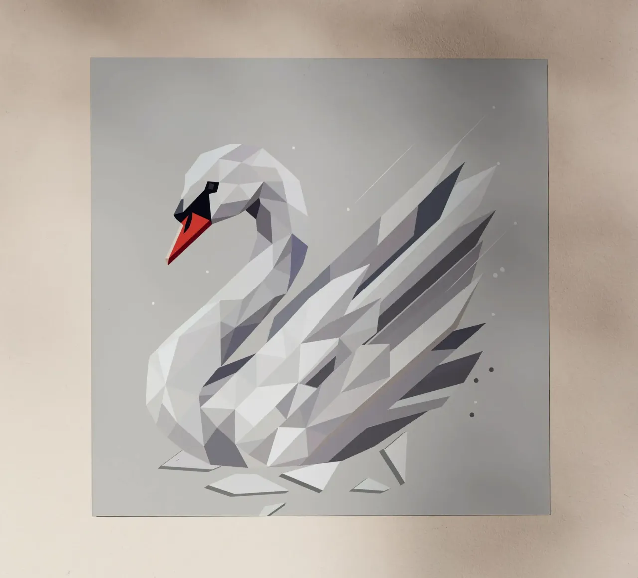 Eleganter geometrischer Schwan – Symbol für Anmut Backlit Folie von namosh