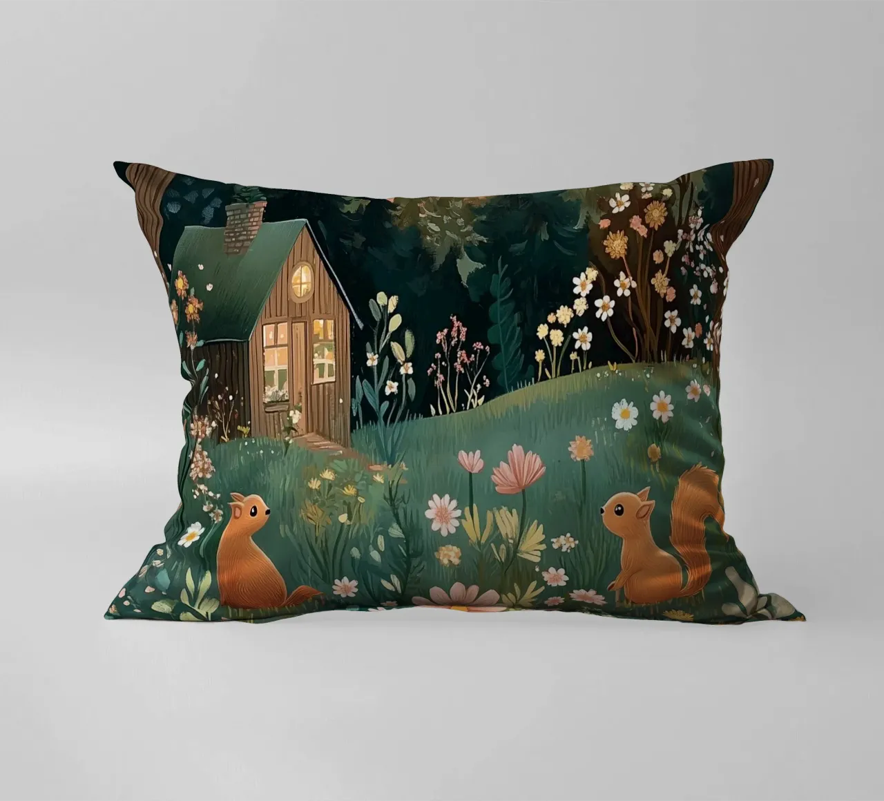 The Twilight Squirrels decorative cushion by studiofox