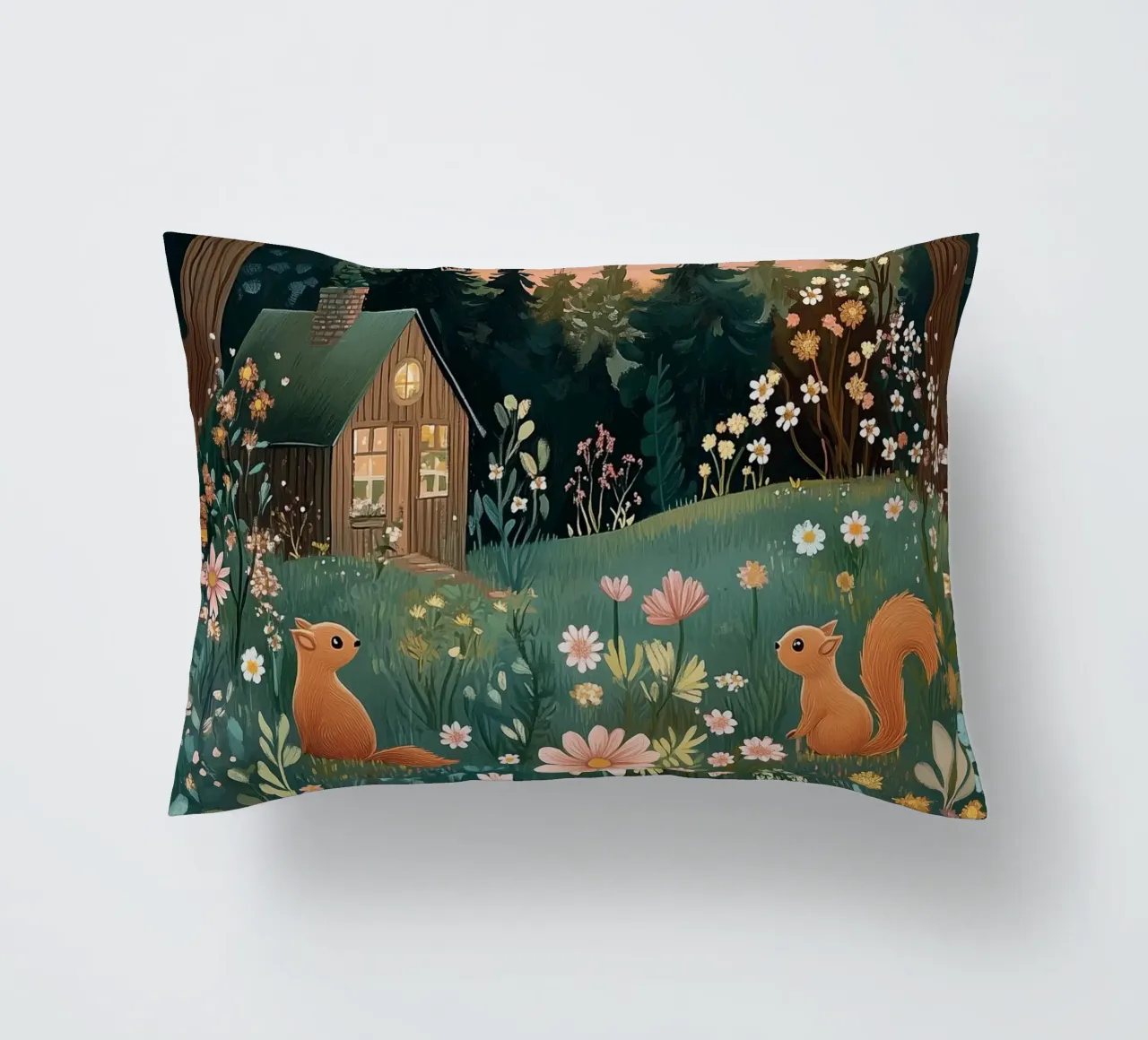 The Twilight Squirrels decorative cushion by studiofox