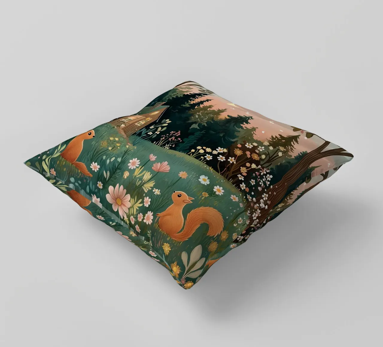 The Twilight Squirrels decorative cushion by studiofox