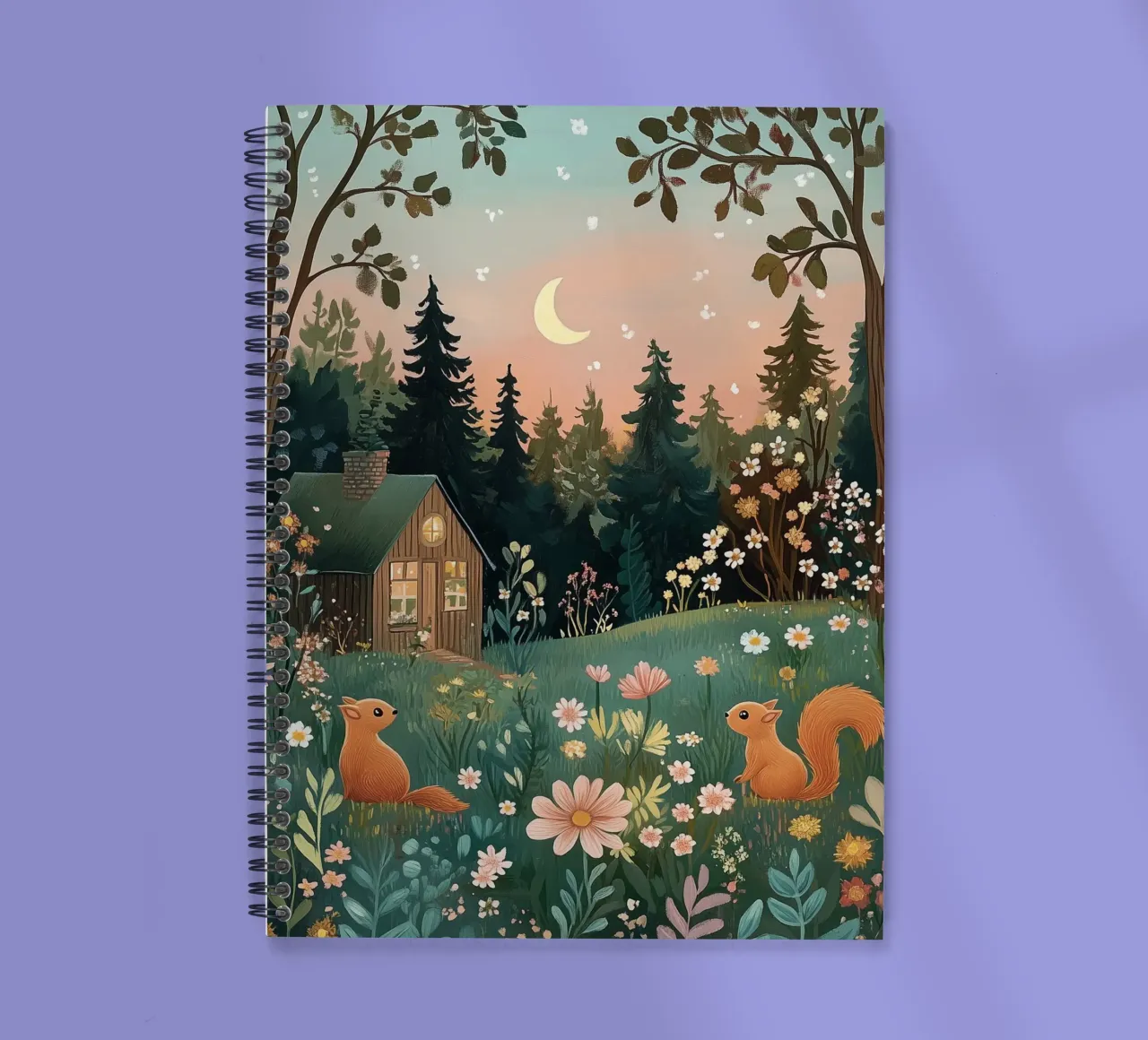The Twilight Squirrels spiral notebook by studiofox