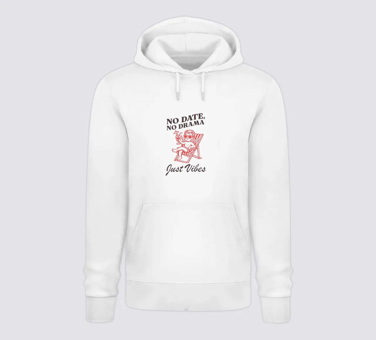 No Date, No Drama, Just Vibes. felpa con cappuccio da edsonramosart