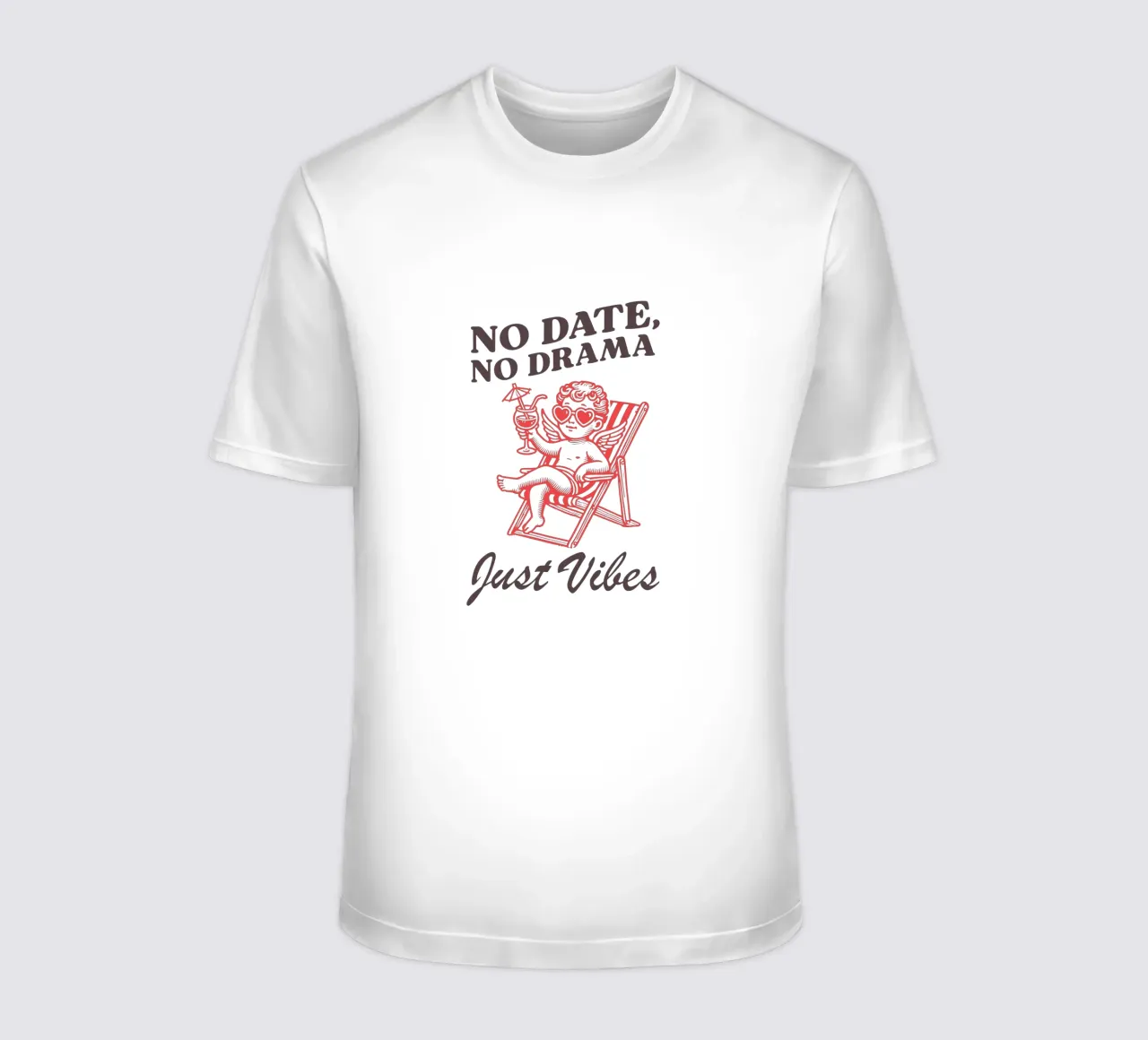 No Date, No Drama, Just Vibes. t-shirt da edsonramosart