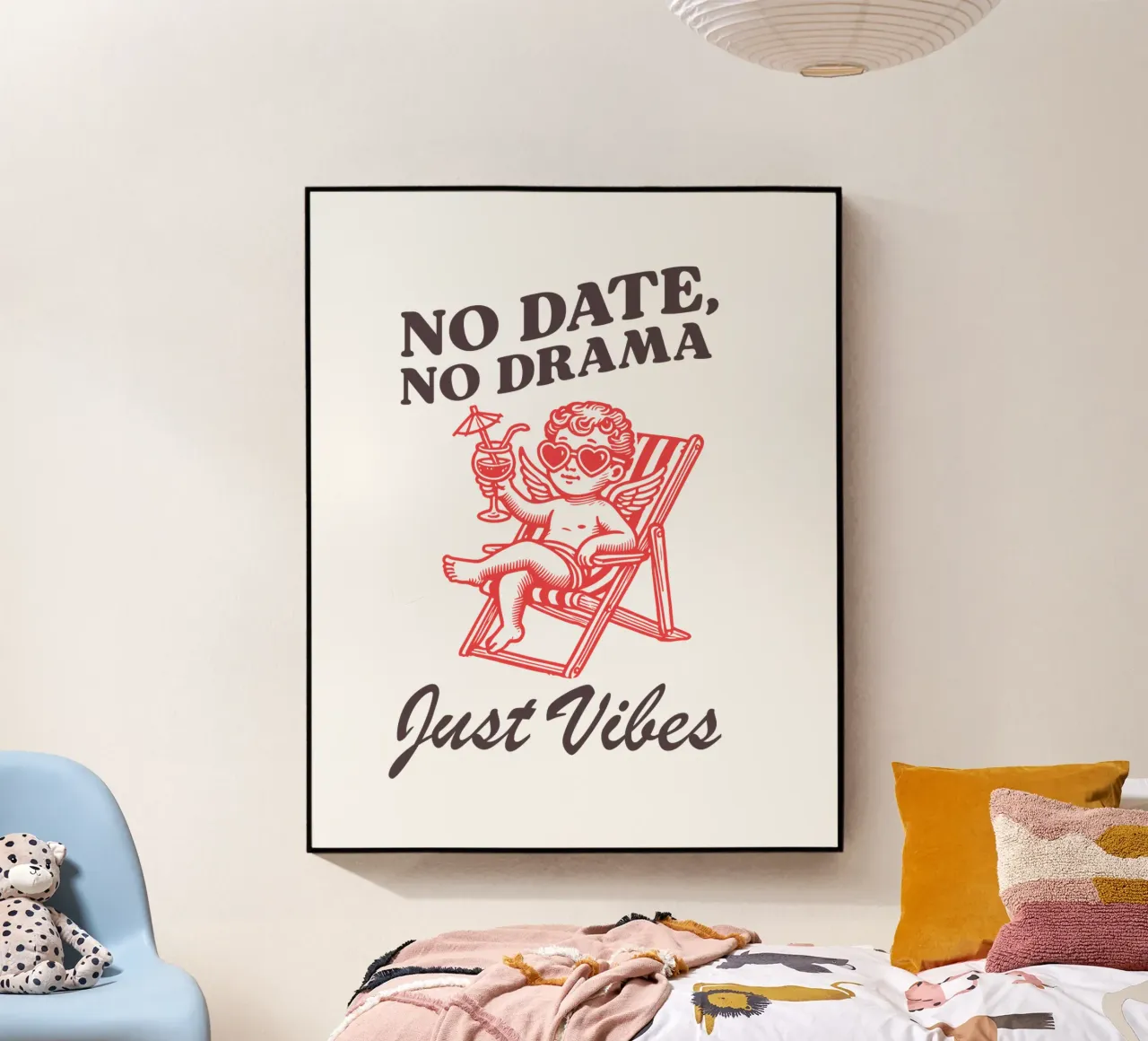 No Date, No Drama, Just Vibes. plexiglass da edsonramosart