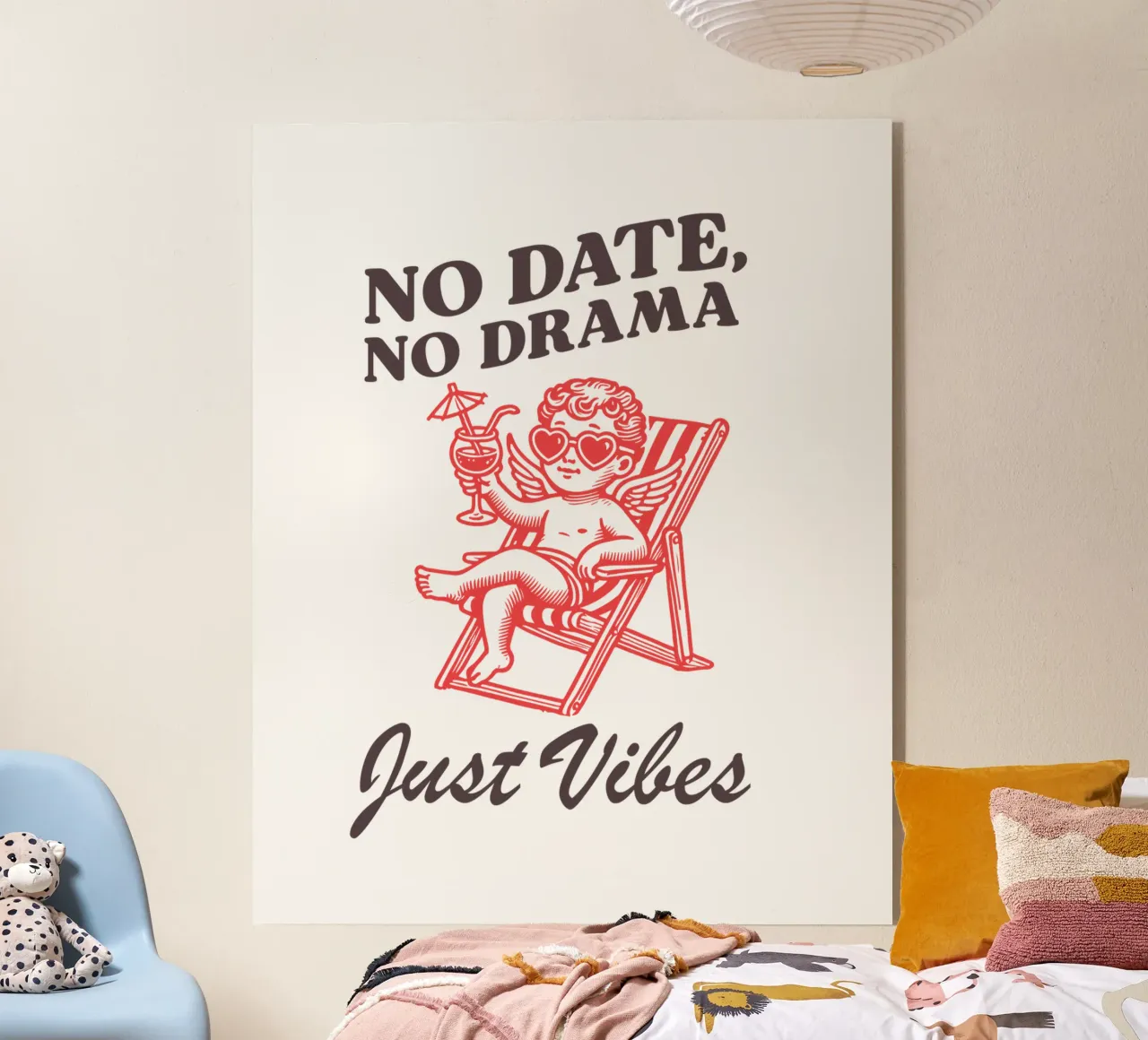 No Date, No Drama, Just Vibes. plexiglass da edsonramosart