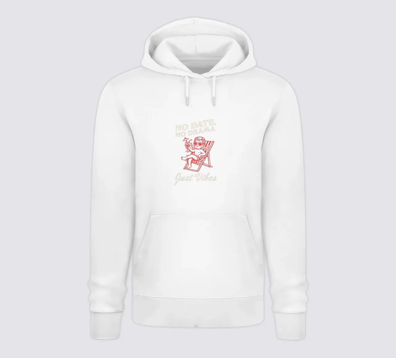 No Date, No Drama, Just Vibes. felpa con cappuccio da edsonramosart