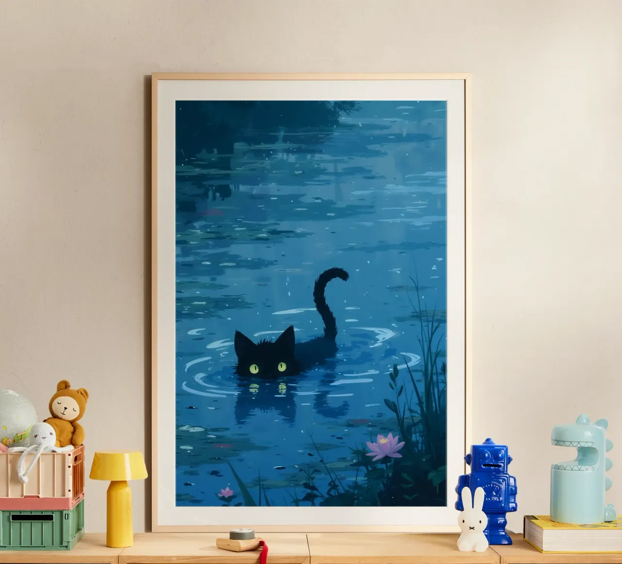 A Cat in the Lillies carta hahnemühle da Attaboy Dsgn