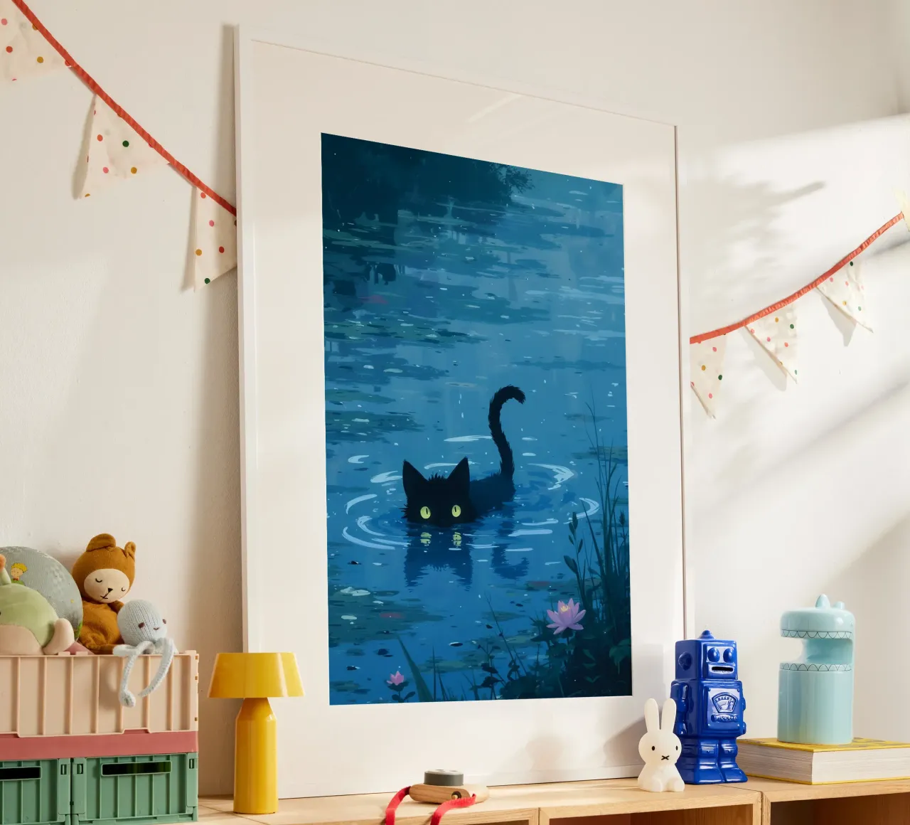 A Cat in the Lillies carta hahnemühle da Attaboy Dsgn