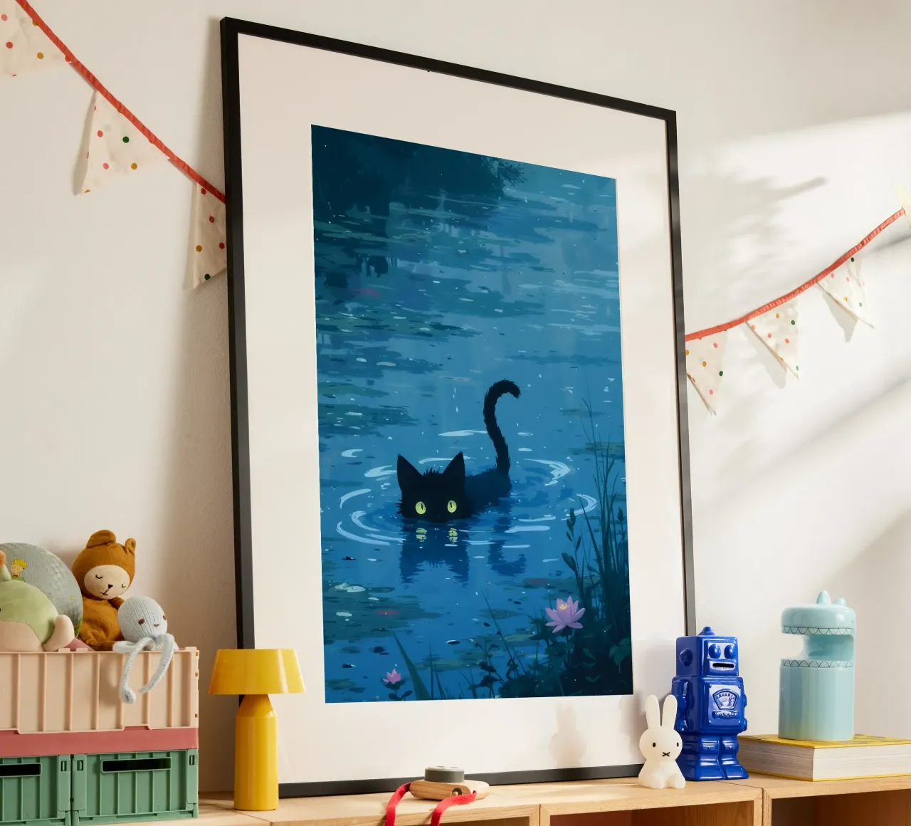 A Cat in the Lillies carta hahnemühle da Attaboy Dsgn