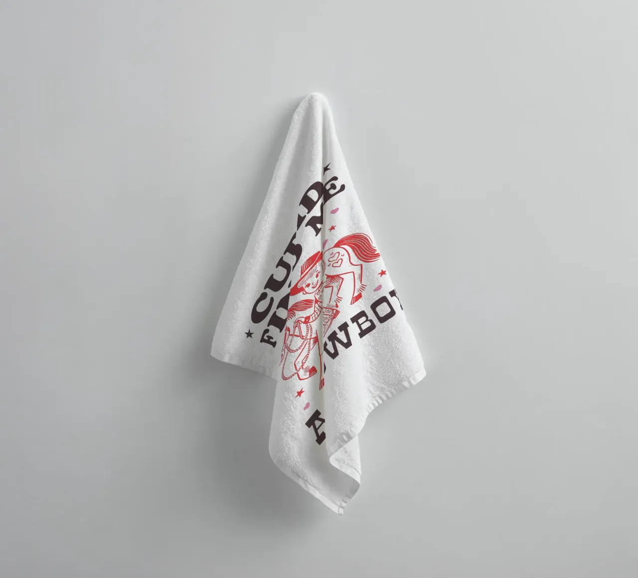 CUPID FIND ME A COWBOY towel by edsonramosart