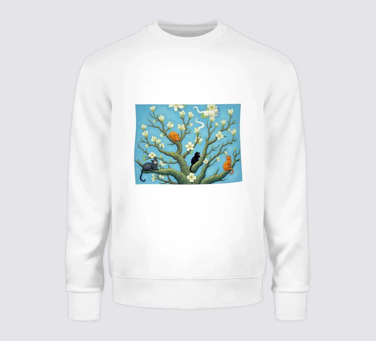 Cat in Blossom-Inspired Design felpa da Attaboy Dsgn