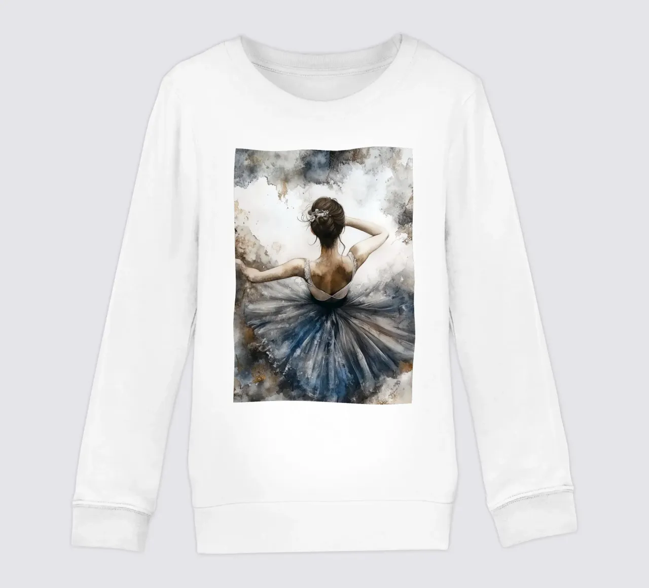 Balletdanseres aquarelkunst kinder sweatshirt van Justyna Jaszke JBJart