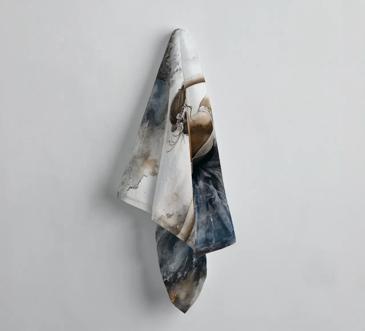 Balletdanseres aquarelkunst badhanddoek van Justyna Jaszke JBJart