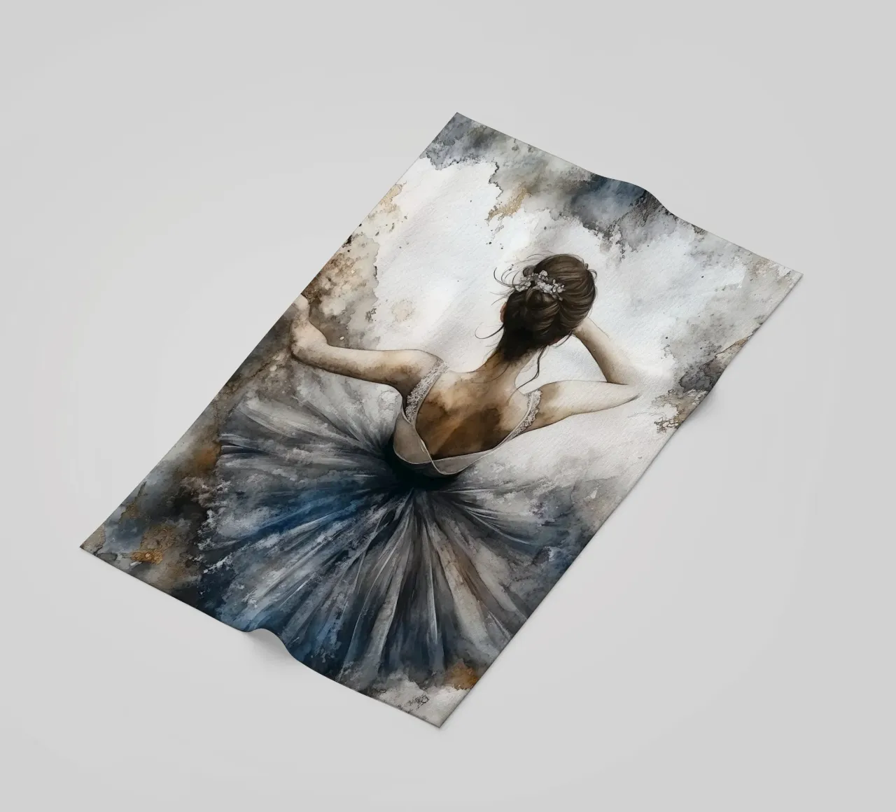 Ballet Dancer watercolor art beach towel by Justyna Jaszke JBJart