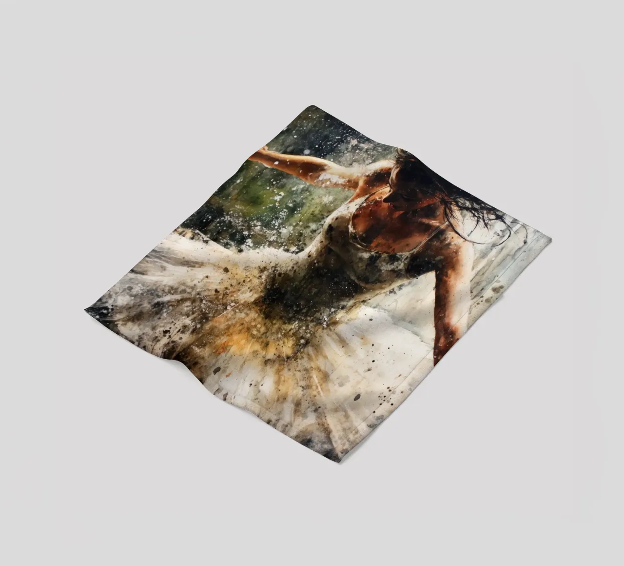 Ballet Dancer watercolor art fleece blanket by Justyna Jaszke JBJart