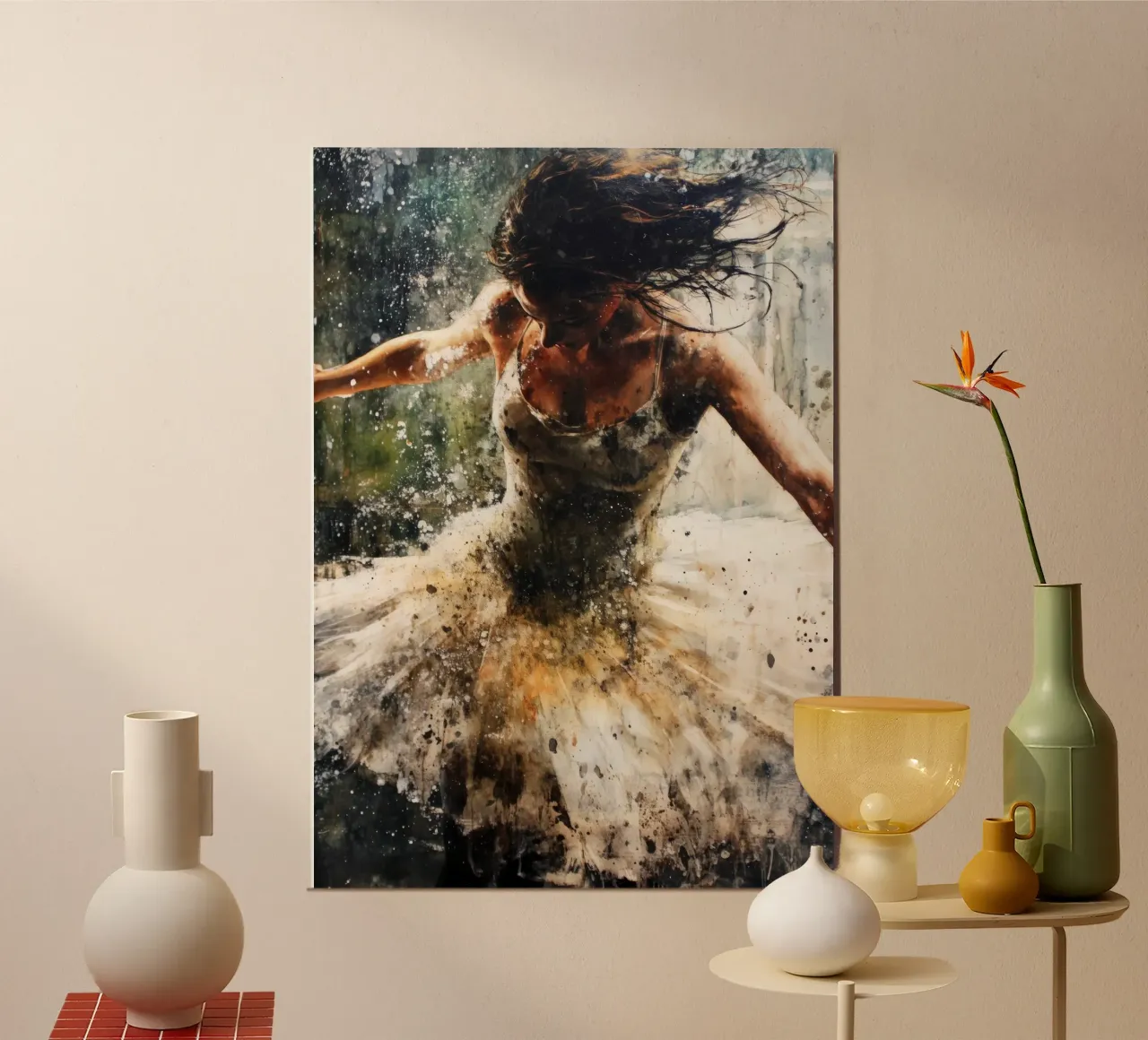 Ballet Dancer watercolor art alu-dibond by Justyna Jaszke JBJart