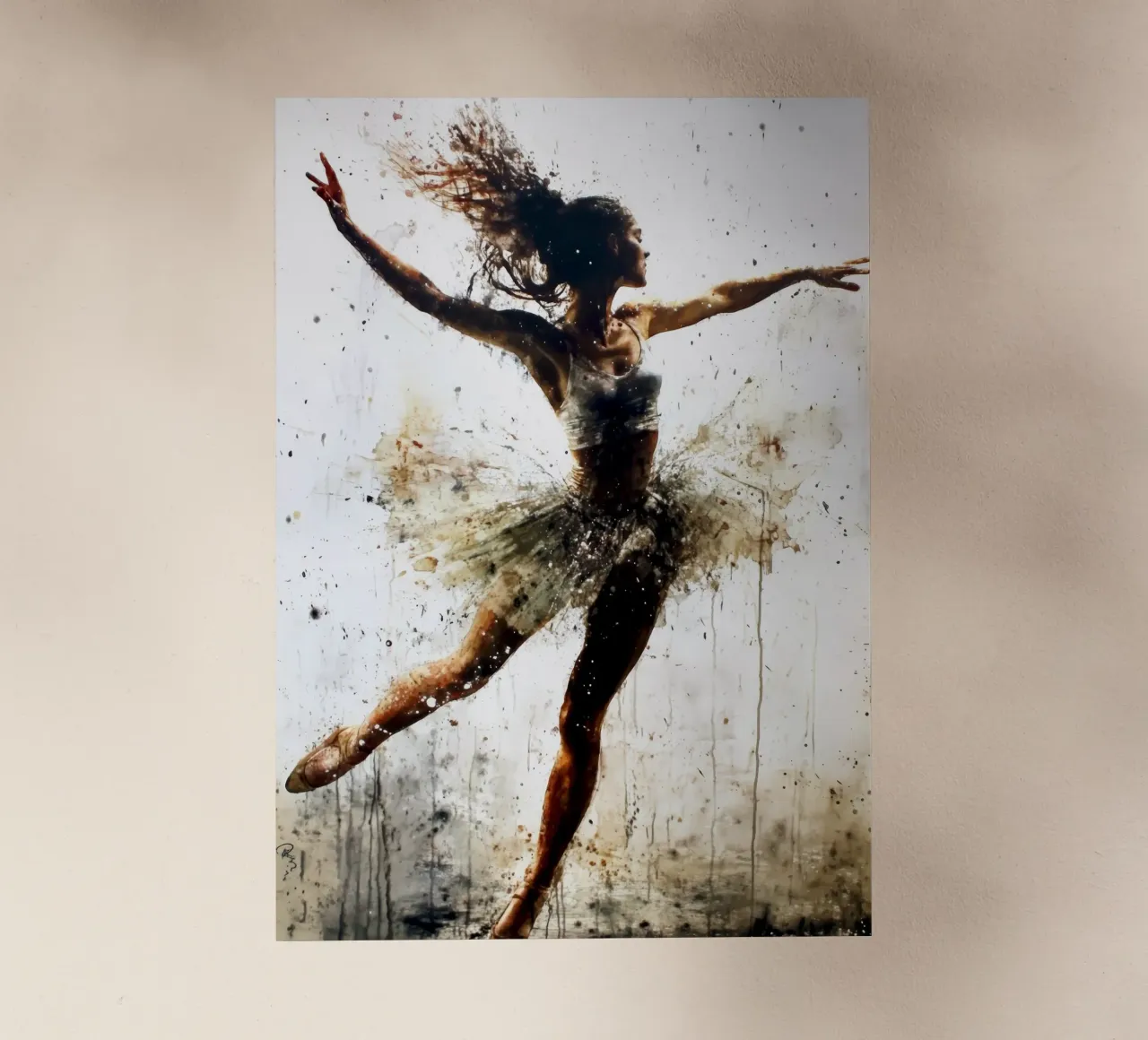Ballerina di danza classica ad acquerello pellicola backlit da Justyna Jaszke JBJart