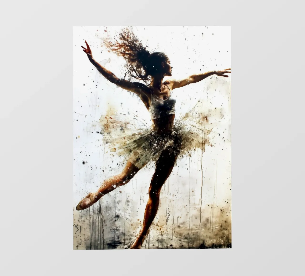 Ballerina di danza classica ad acquerello pellicola backlit da Justyna Jaszke JBJart