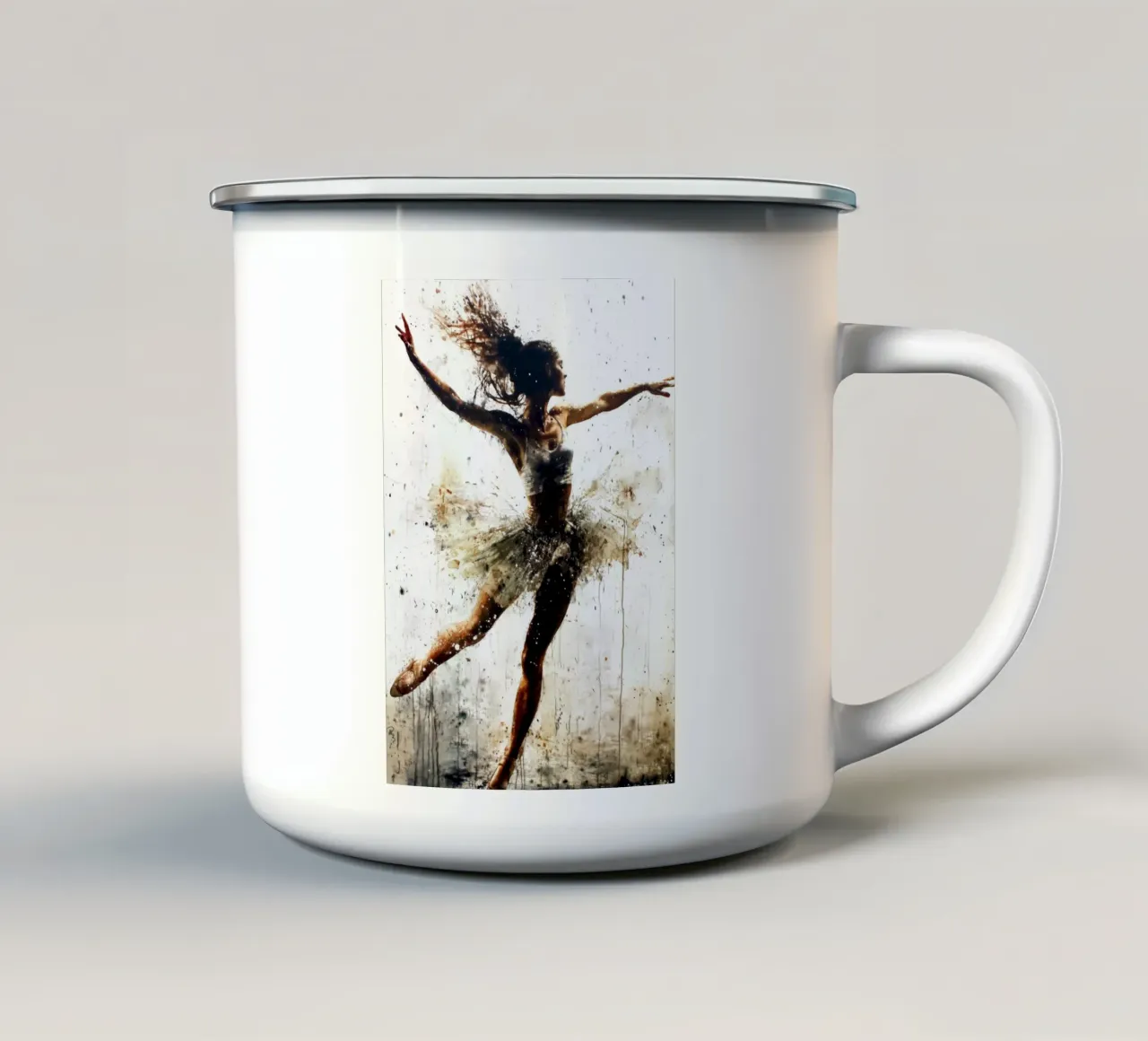 Ballerina di danza classica ad acquerello tazza in smalto da Justyna Jaszke JBJart