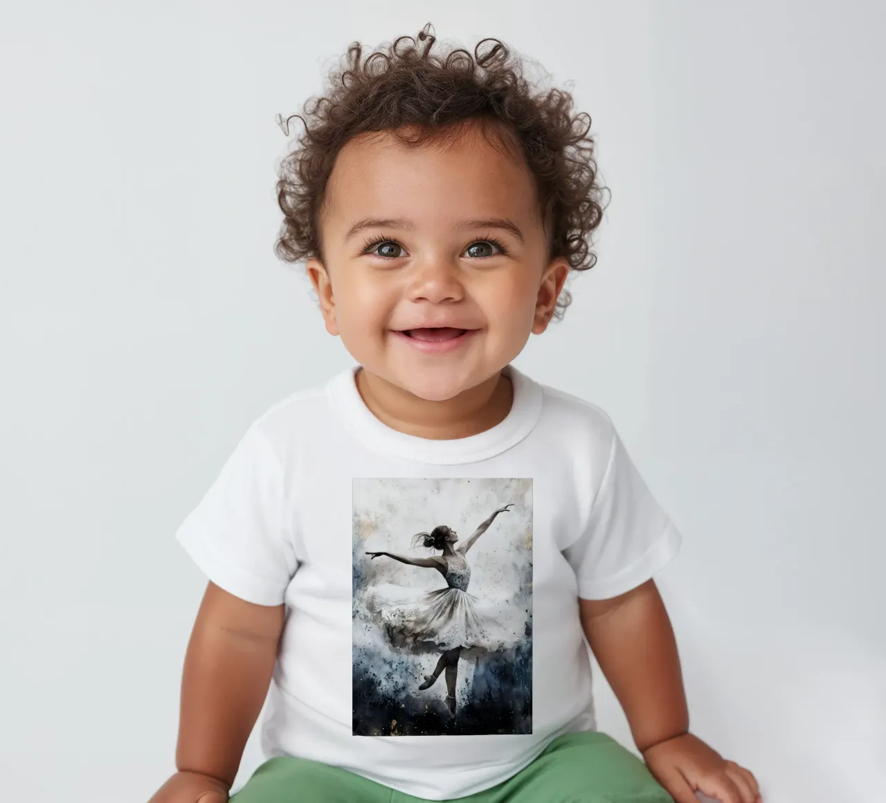 Ballet Dancer watercolor art baby t-shirt by Justyna Jaszke JBJart