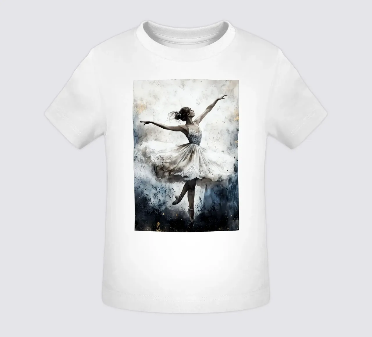 Ballet Dancer watercolor art baby t-shirt by Justyna Jaszke JBJart