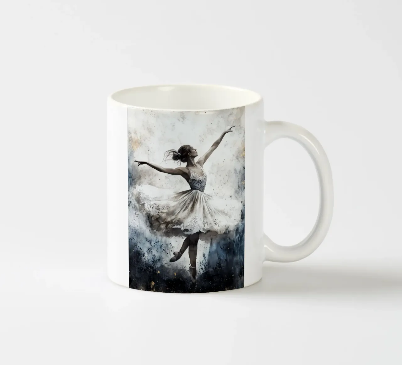 Ballerina di danza classica ad acquerello tazza in ceramica da Justyna Jaszke JBJart