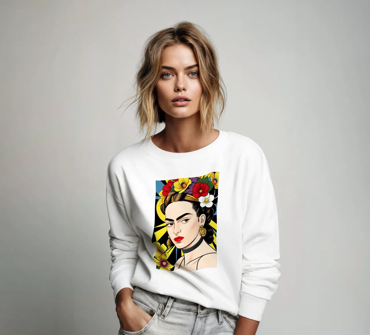 CORONA DI FIORI DI FRIDA KAHLO felpa da ART DECO
