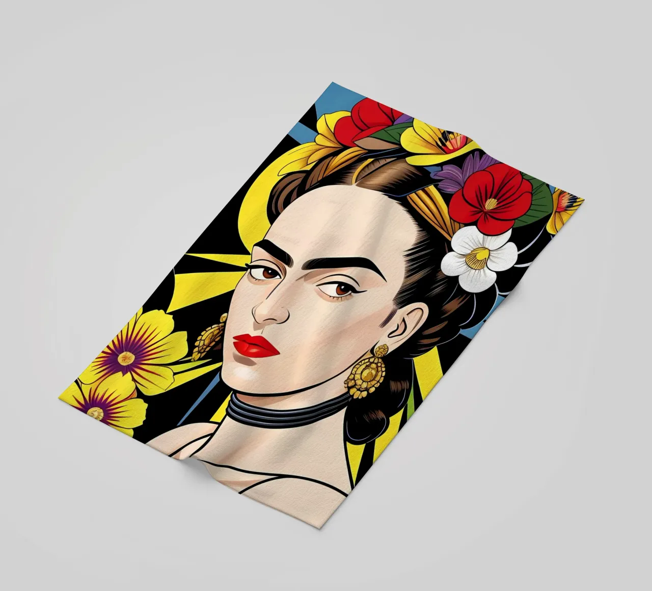 CORONA DI FIORI DI FRIDA KAHLO telo mare da ART DECO