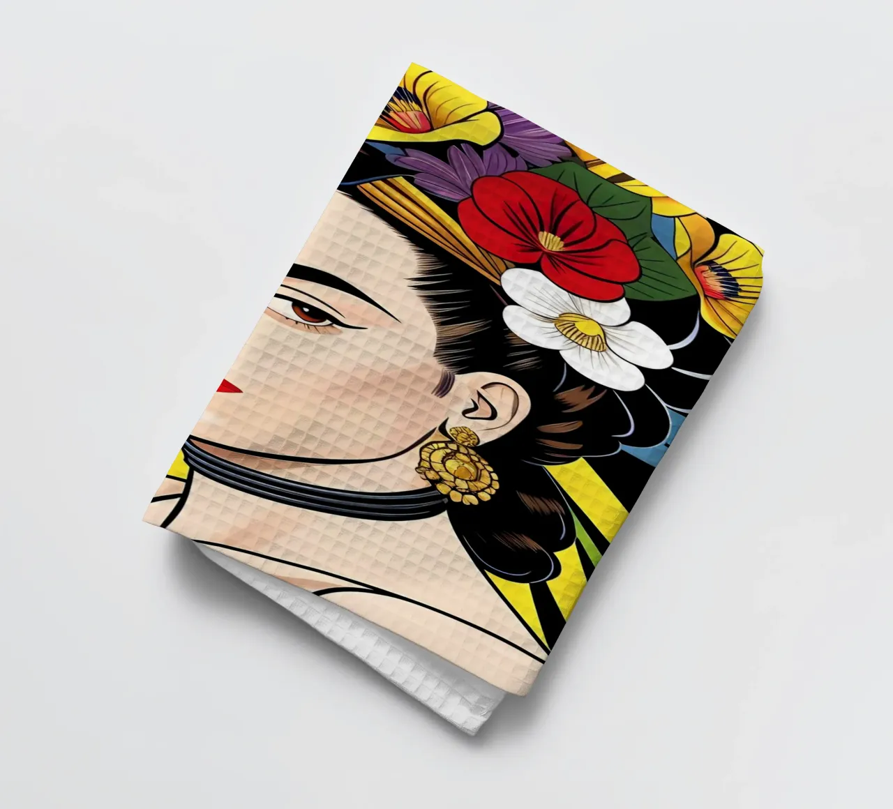 CORONA DI FIORI DI FRIDA KAHLO canovaccio da cucina da ART DECO