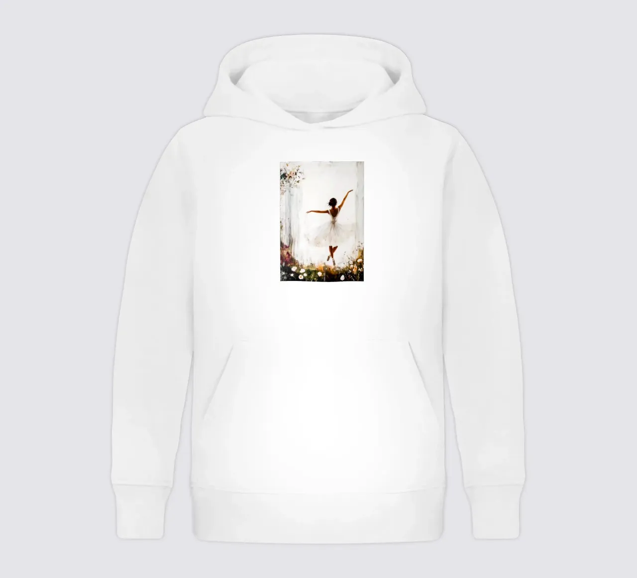 Ballet Dancer watercolor art kids hoodie by Justyna Jaszke JBJart