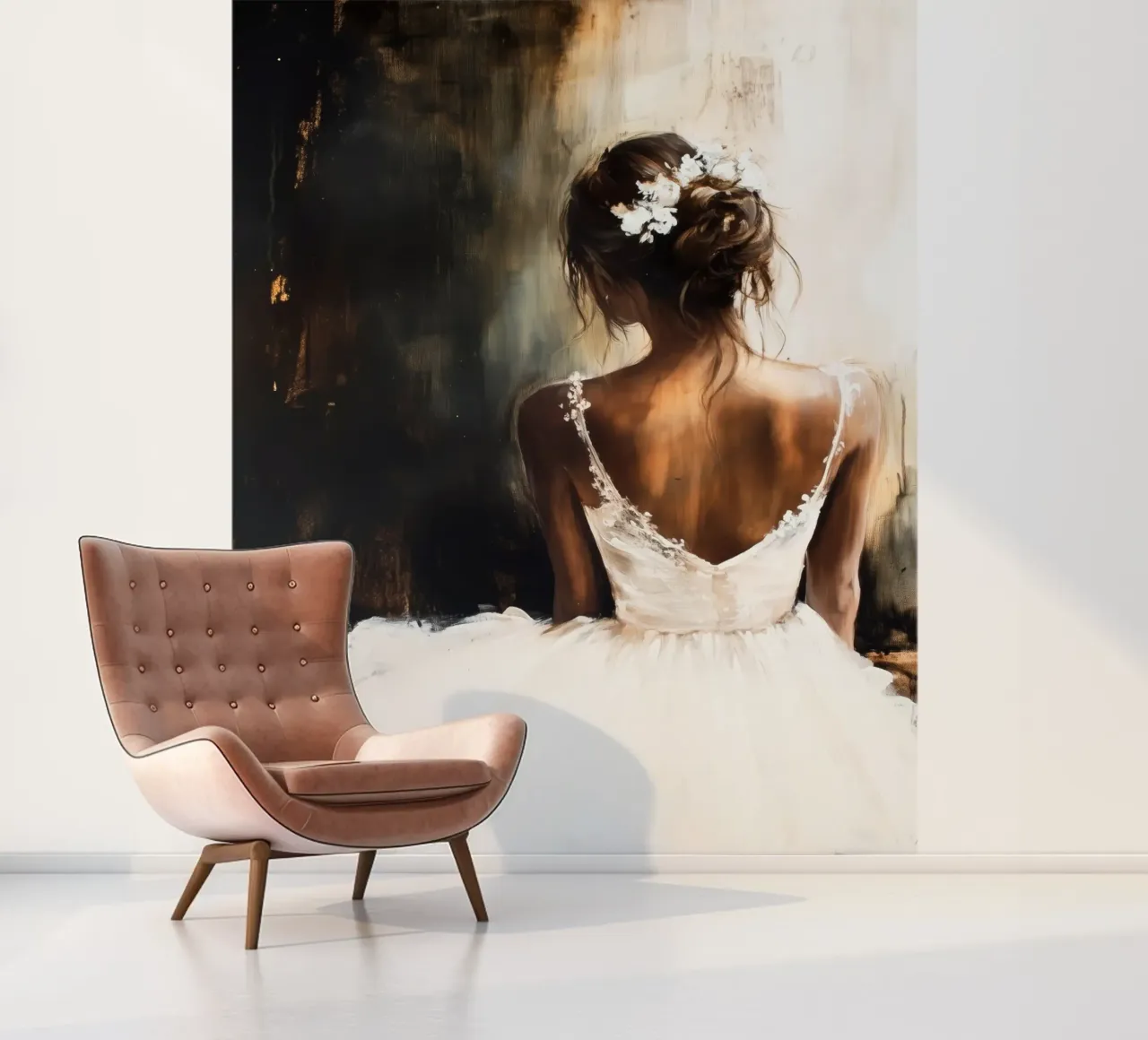Ballerina di danza classica ad acquerello carta da parati fotografica da Justyna Jaszke JBJart