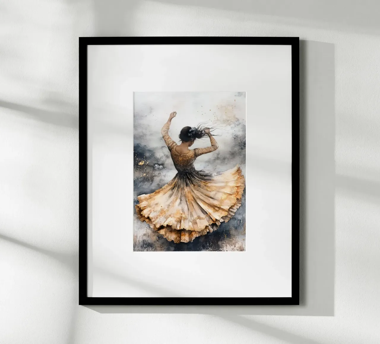 Ballerina acquerello poster con telaio in plastica da Justyna Jaszke JBJart
