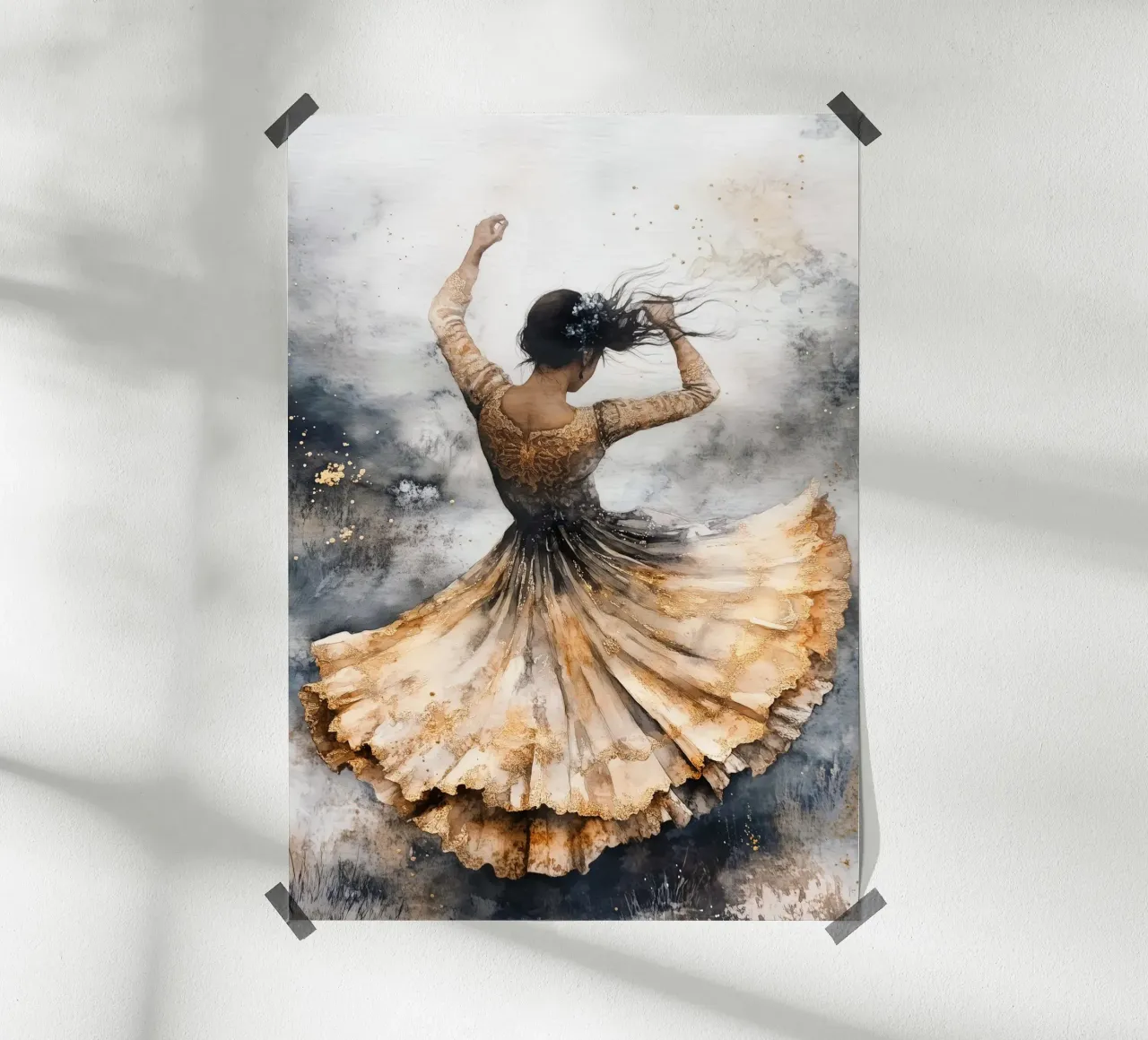 Ballerina acquerello poster con telaio in plastica da Justyna Jaszke JBJart