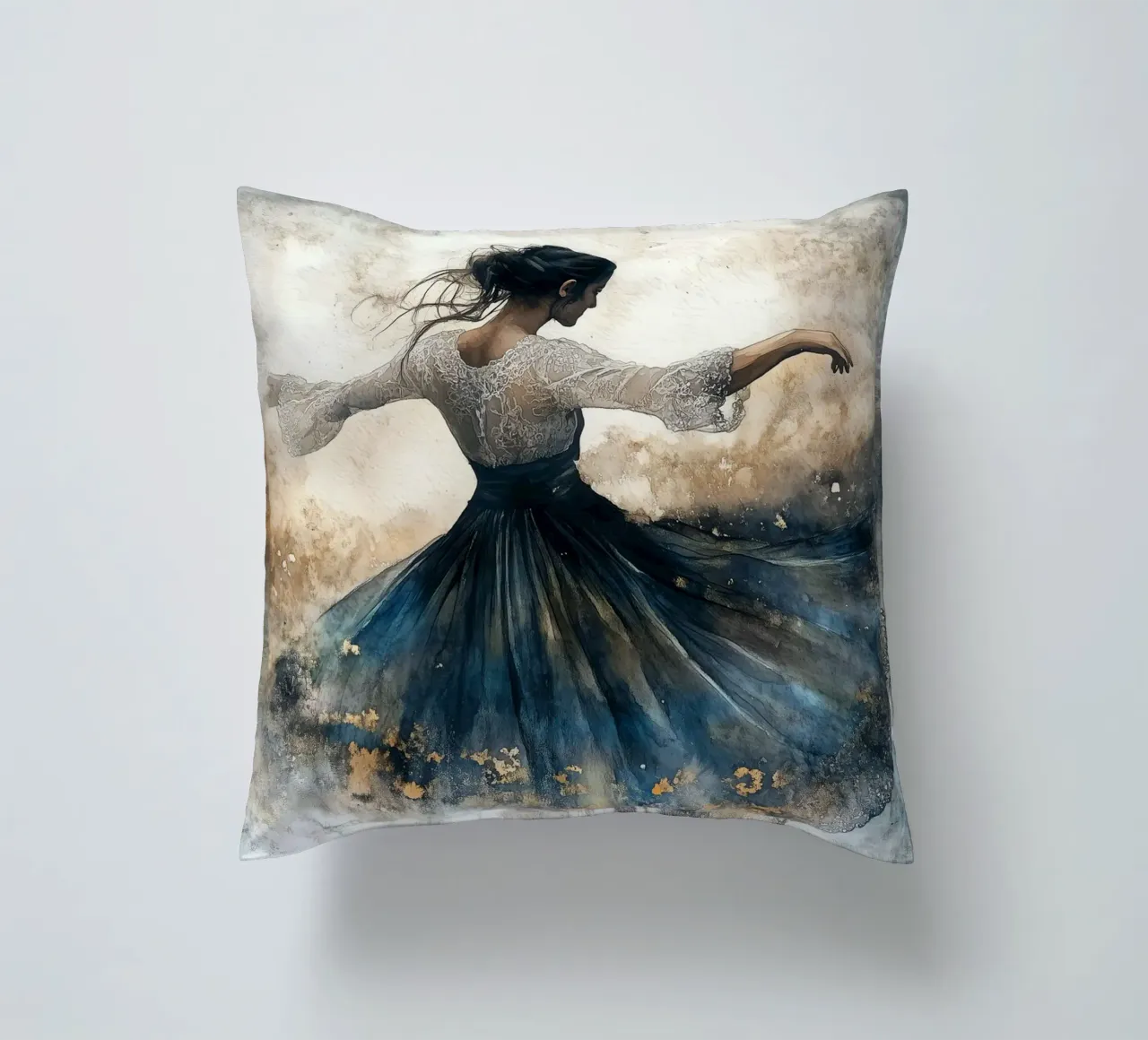 Ballerina acquerello cuscino da Justyna Jaszke JBJart