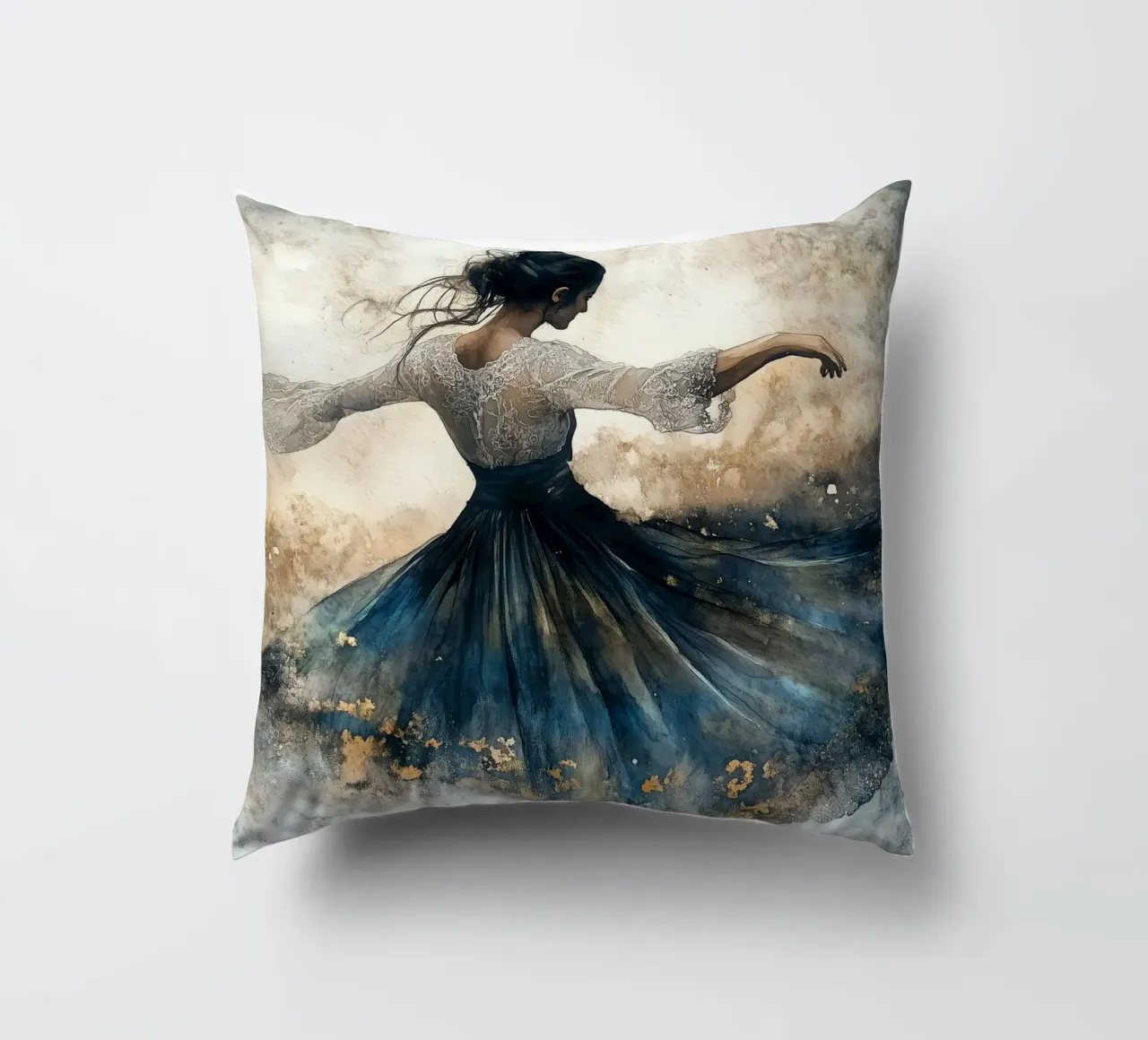Ballerina acquerello cuscino da Justyna Jaszke JBJart