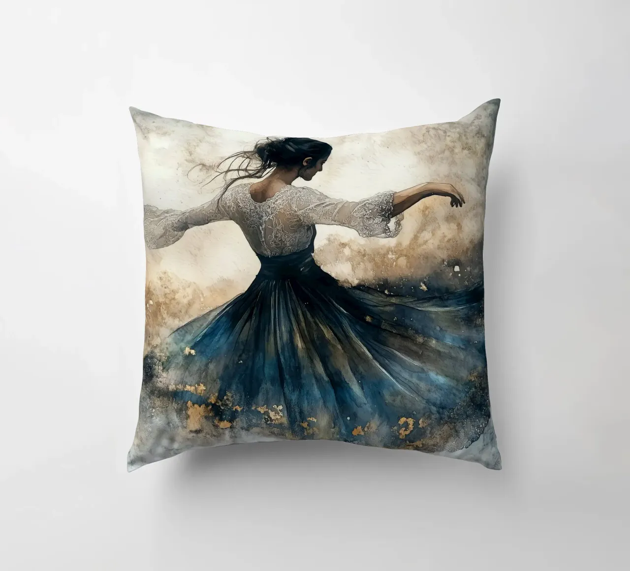 Ballerina acquerello cuscino da Justyna Jaszke JBJart