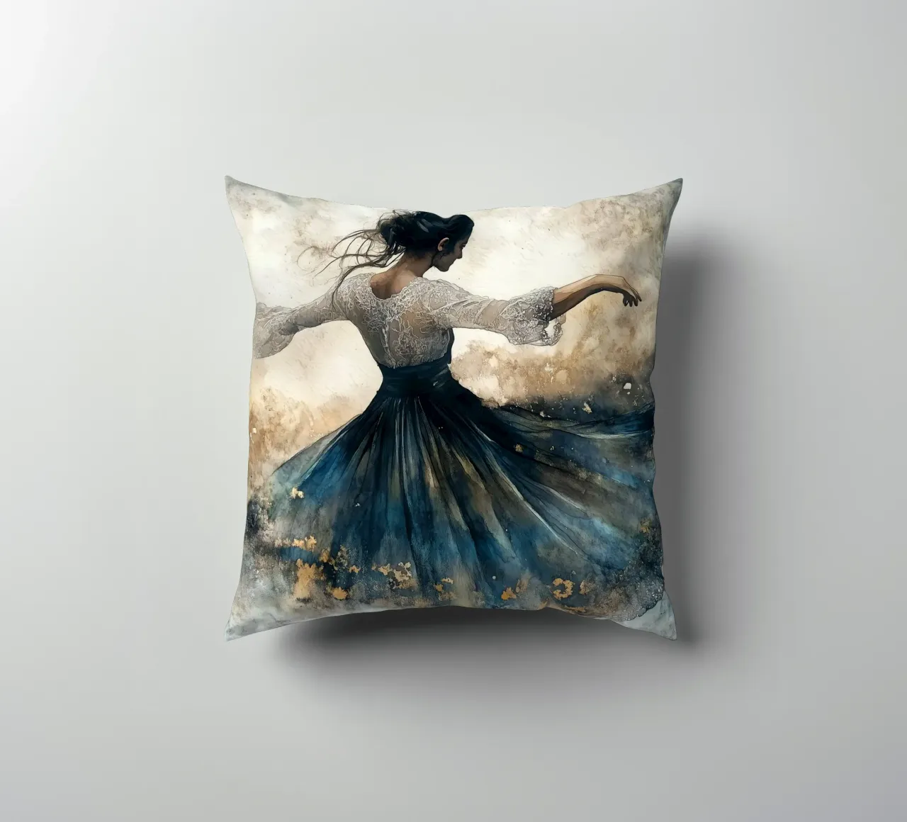 Ballerina acquerello cuscino da Justyna Jaszke JBJart