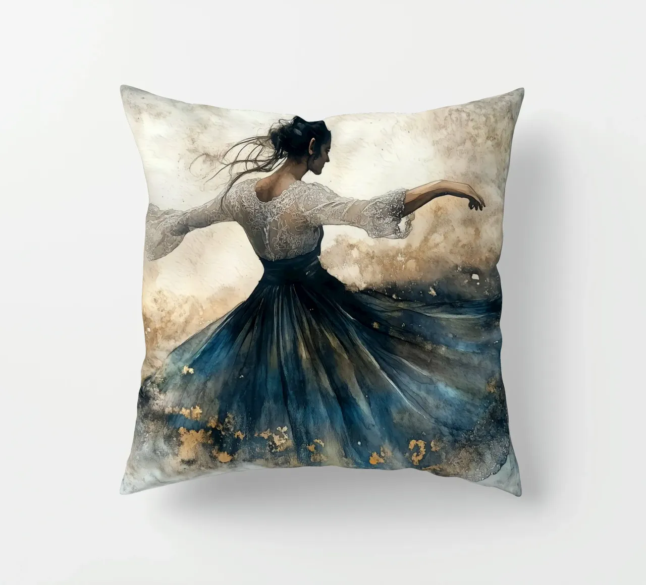 Ballerina acquerello cuscino da Justyna Jaszke JBJart