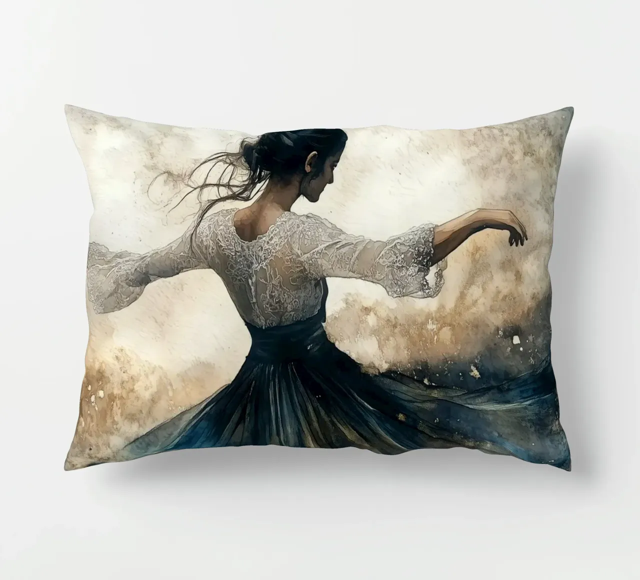 Ballerina acquerello cuscino da Justyna Jaszke JBJart