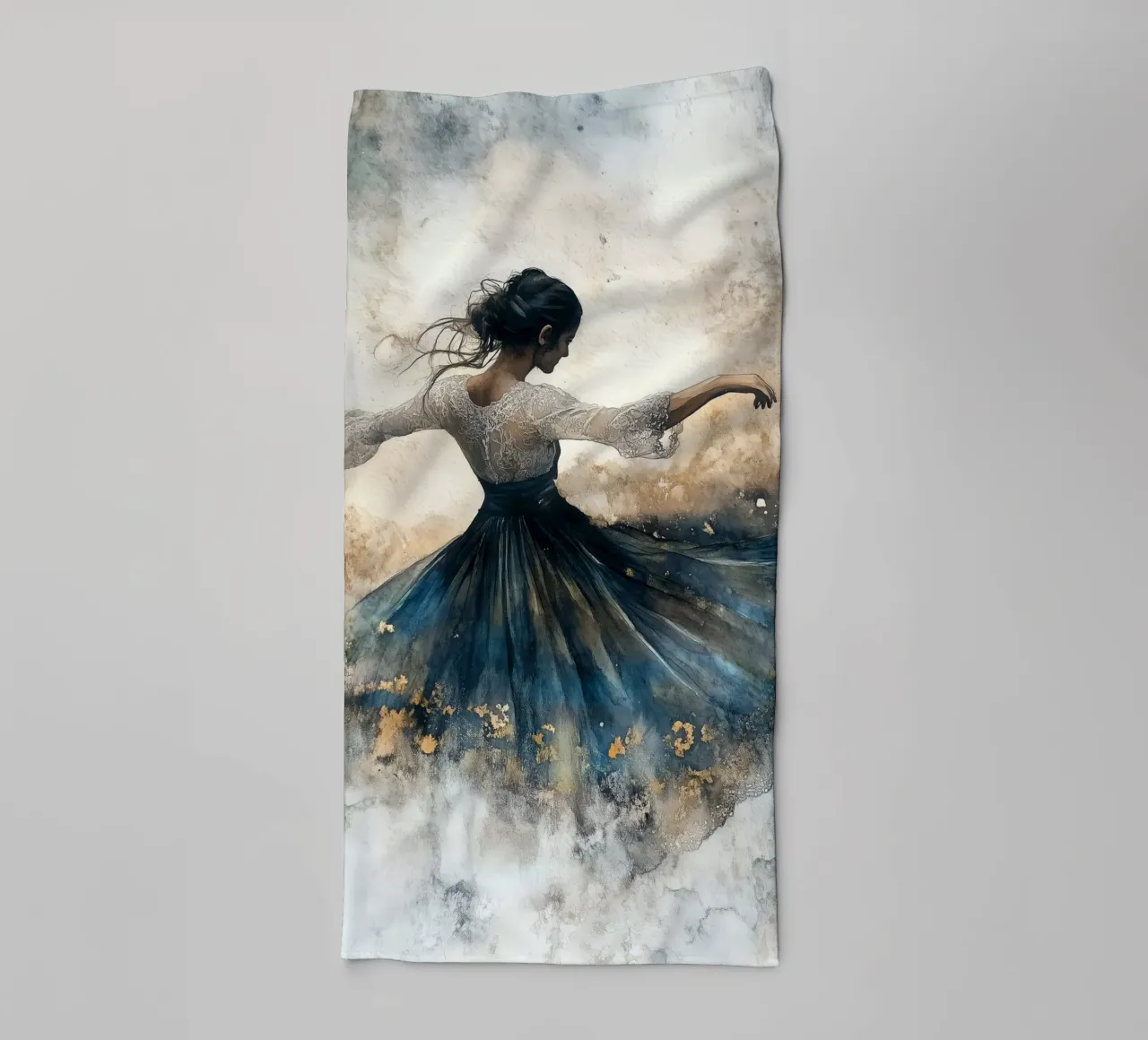 Dancer watercolor art towel by Justyna Jaszke JBJart