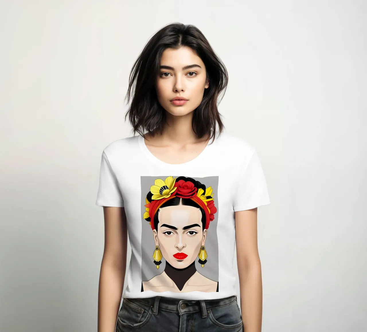 FRIDA KAHLO BOHO women's fitted t-shirt by ART DECO