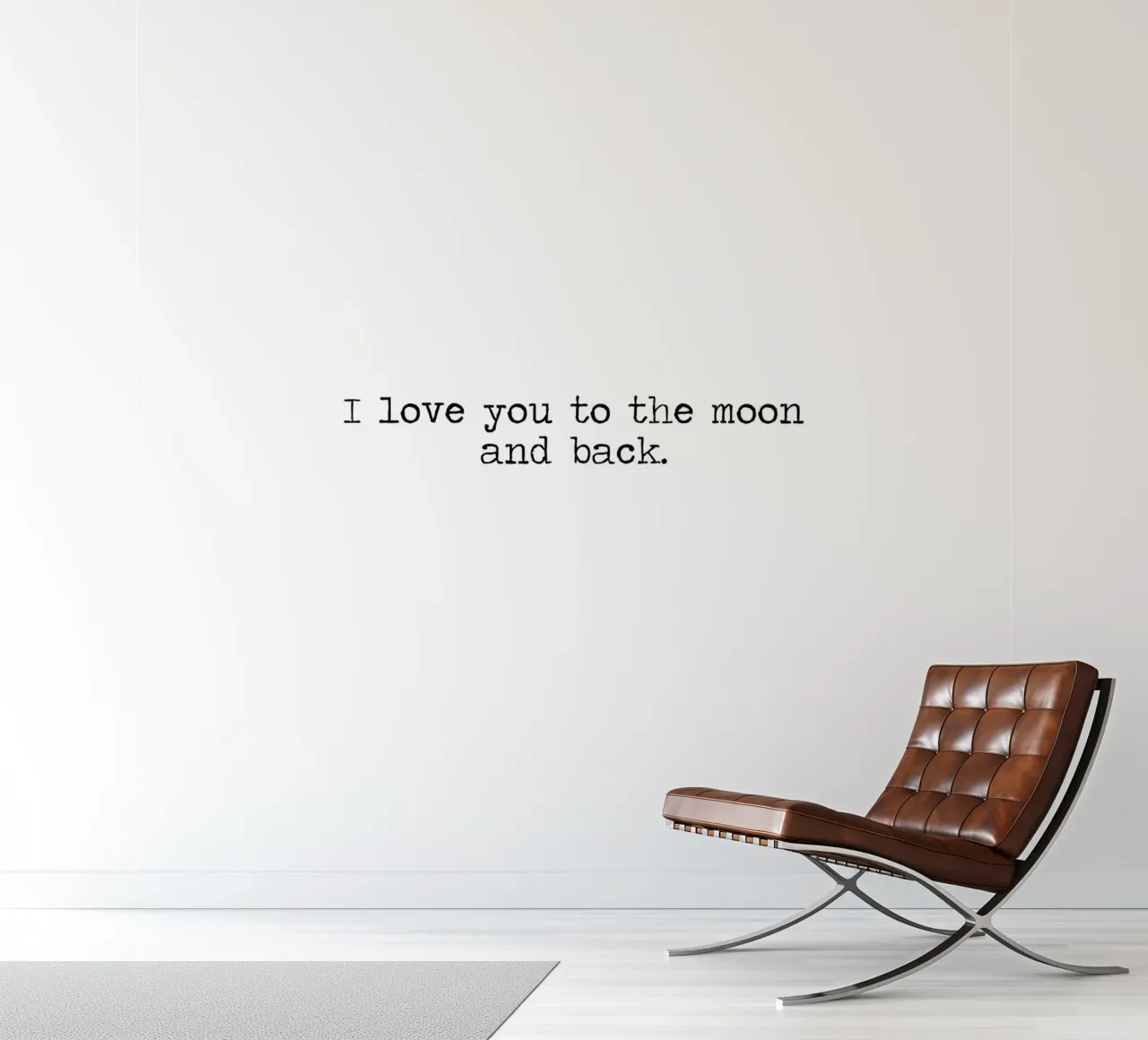 Ik hou van je tot de maan en terug - typografische quote fotobehang van Summer Soul Co. - Quotes