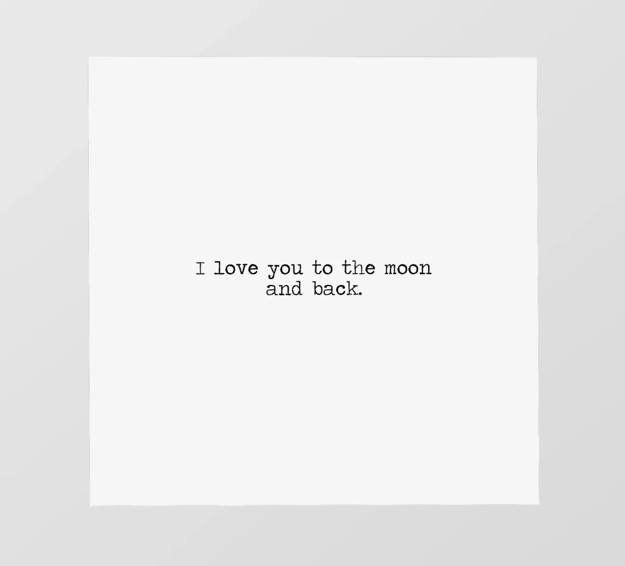 Ik hou van je tot de maan en terug - typografische quote fotobehang van Summer Soul Co. - Quotes