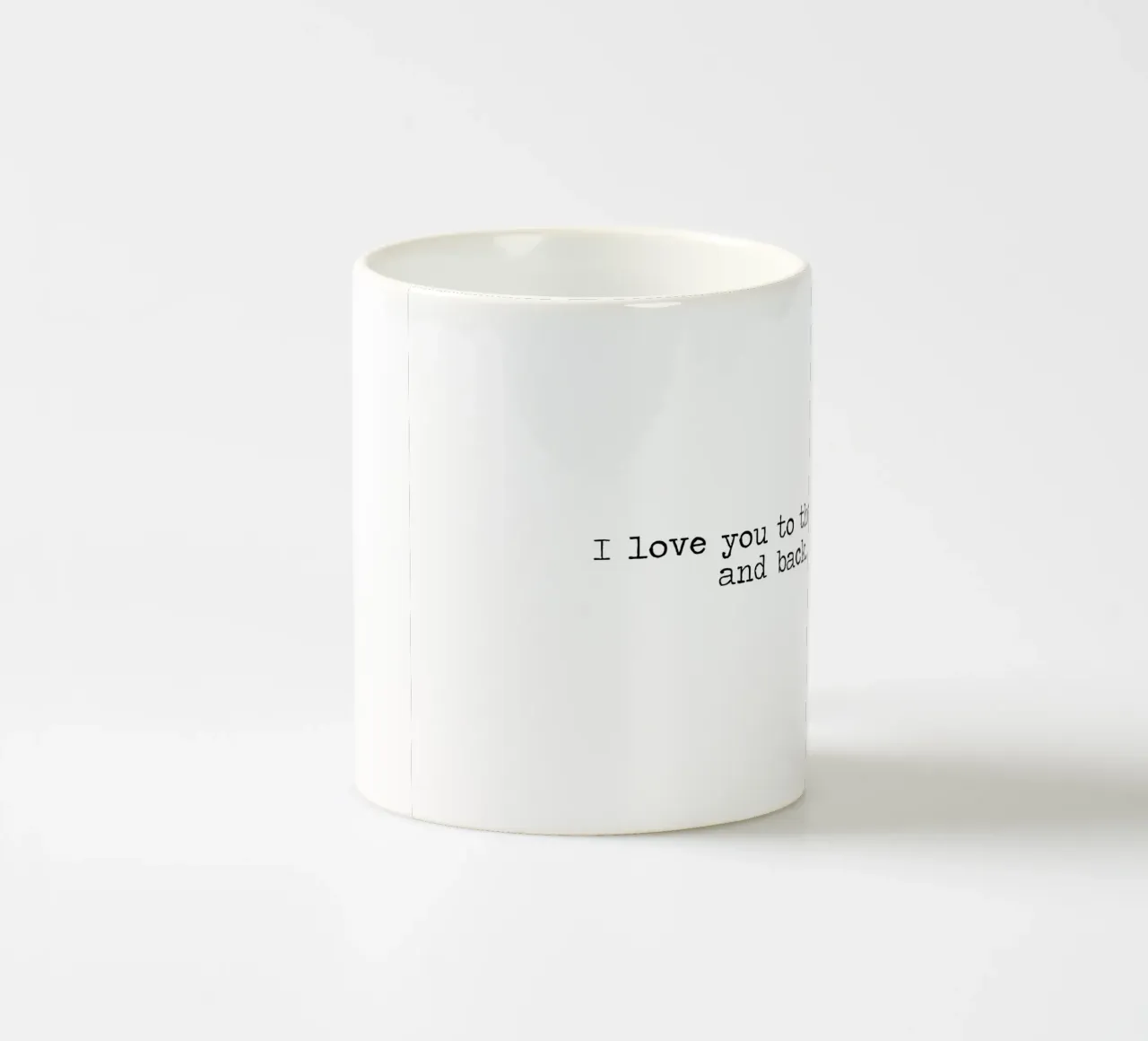 Ti amo fino alla luna e ritorno - citazione tipografica tazza in ceramica da Summer Soul Co. - Quotes
