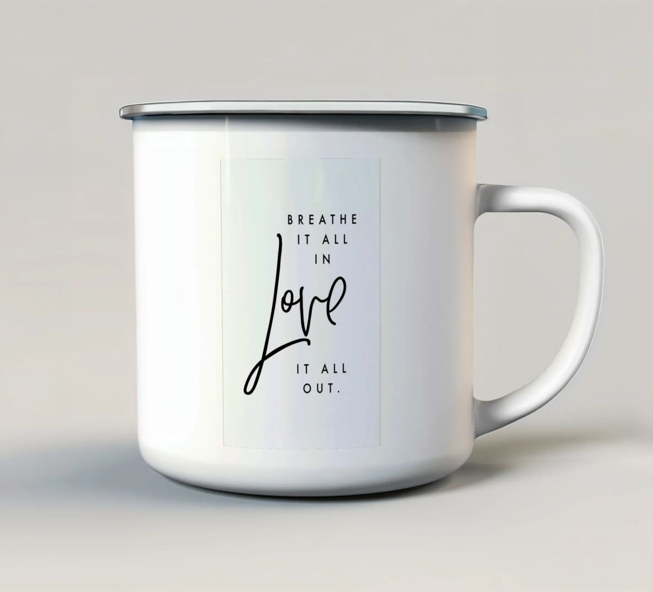 Breathe tazza in smalto da Honeymoon Hotel