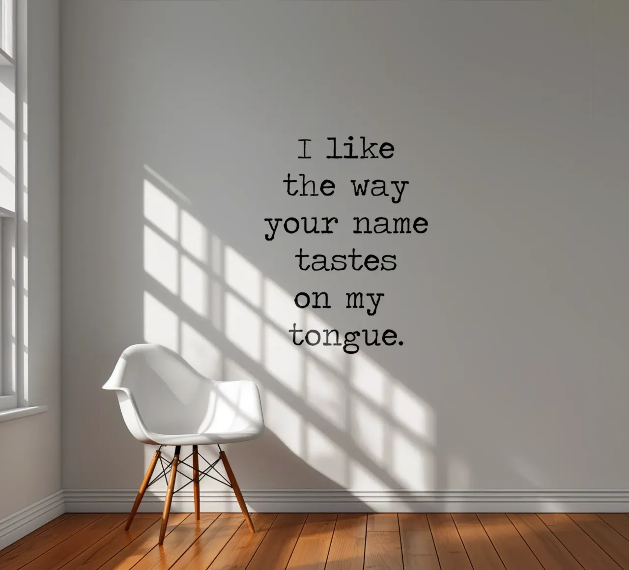 Me encanta el sabor de tu nombre en mi lengua - cita papel para pared de Summer Soul Co. - Quotes