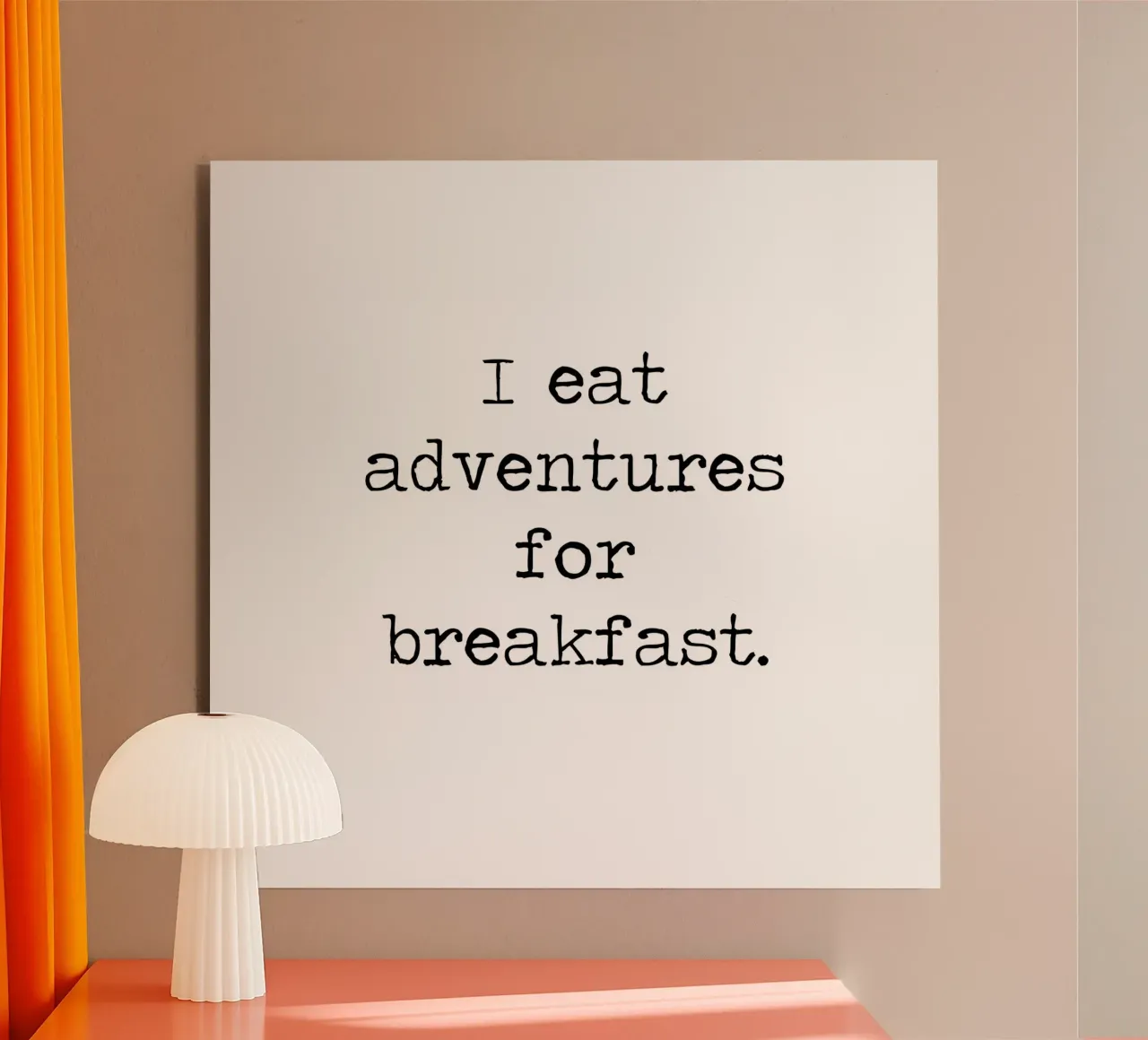 I Eat Adventures For Breakfast, citazione di viaggio wanderlust alluminio dibond da Summer Soul Co. - Quotes