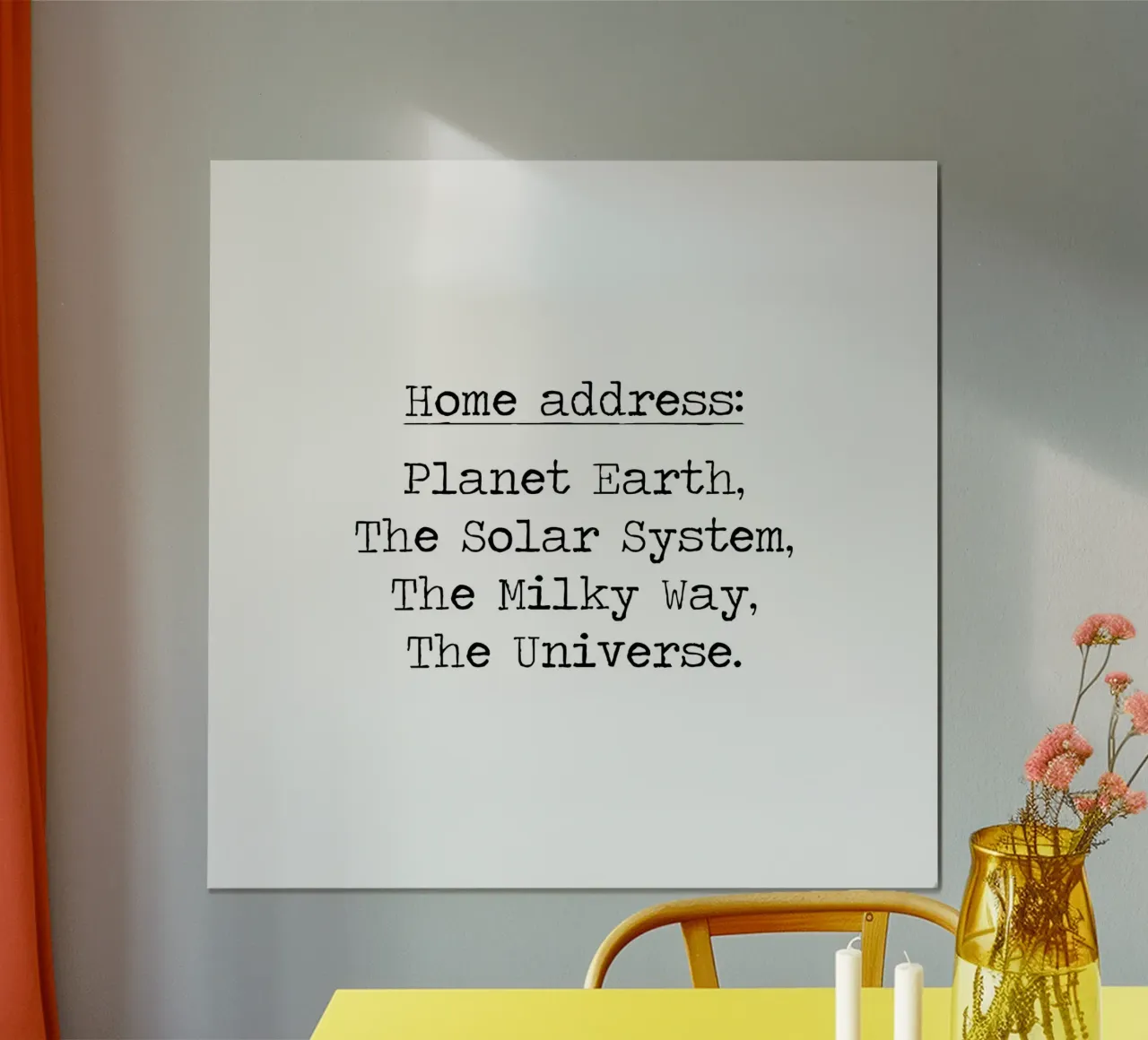 Home pianeta terra sistema solare universo cittadino globale citazione poster con telaio in alluminio da Summer Soul Co. - Quotes