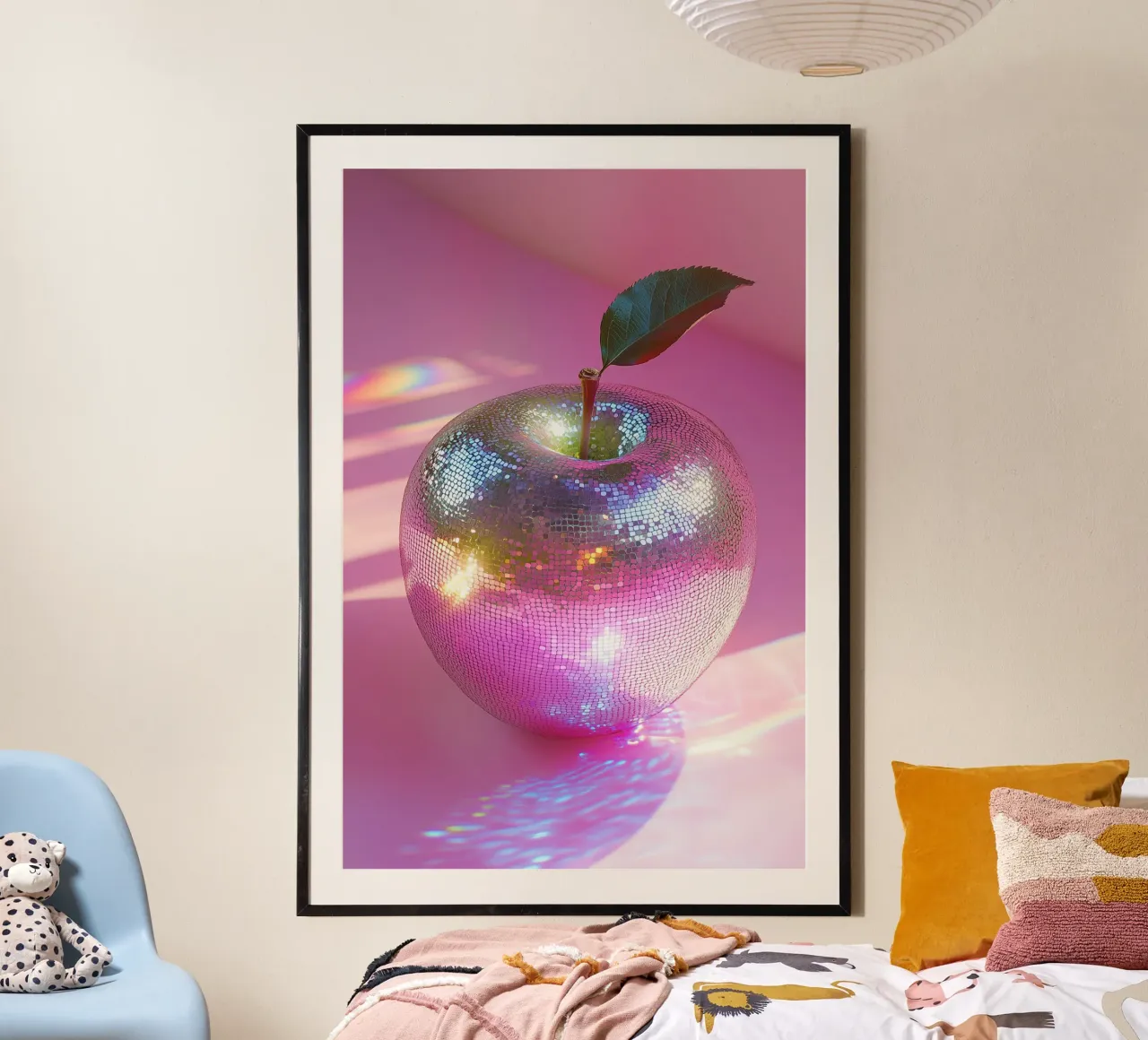 Mosaico di mele da discoteca poster con telaio in plastica da Carinaprint